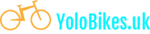 Yolo Bikes logo consisting of a bicycles and the text